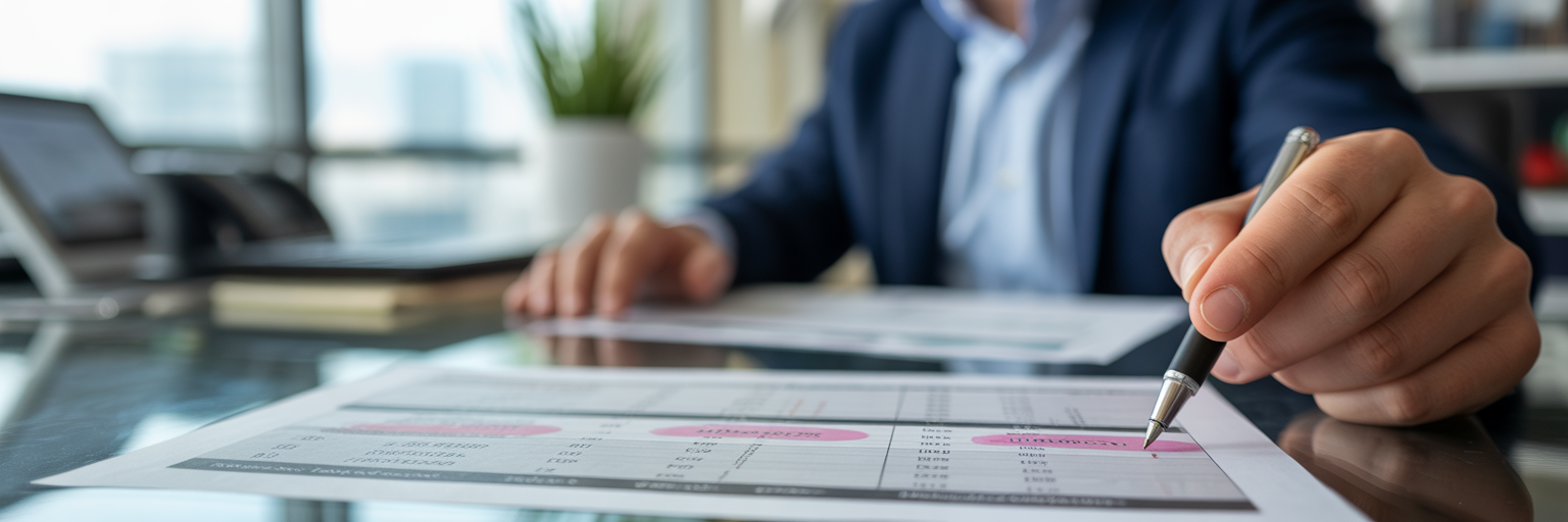 Analyst reviewing operational risk report.