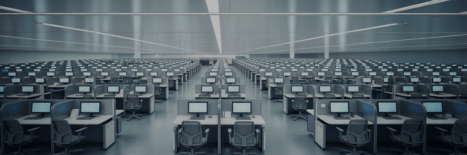 Empty document processing centre.