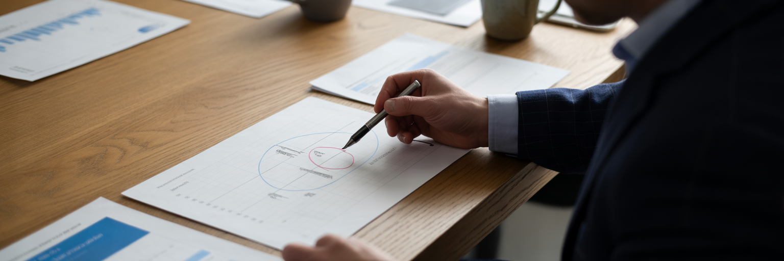 Operations manager analysing workflow performance data.