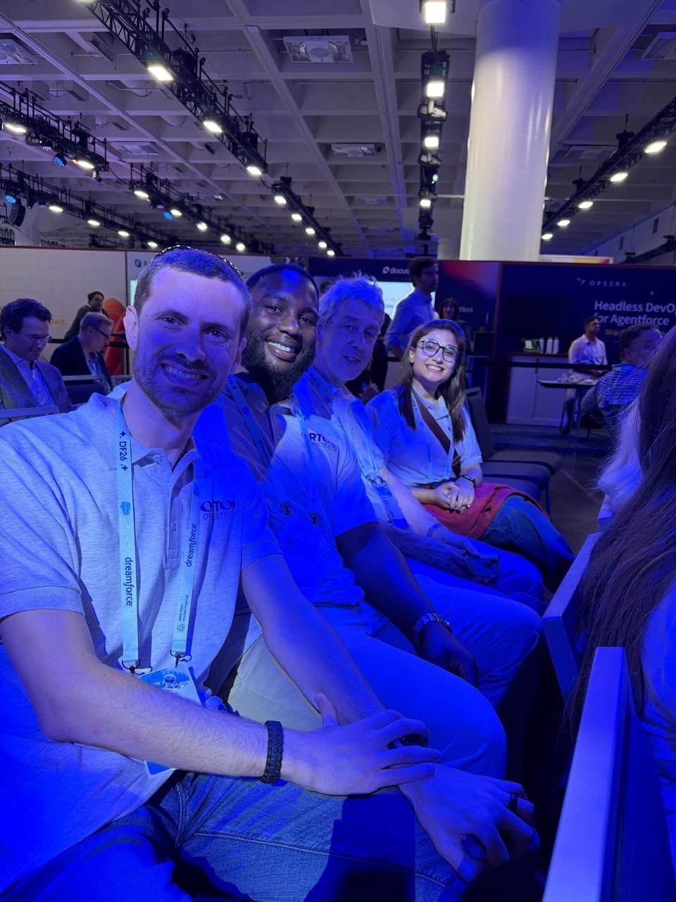 Members of the Ortoo team seated at a Dreamforce 2026 session