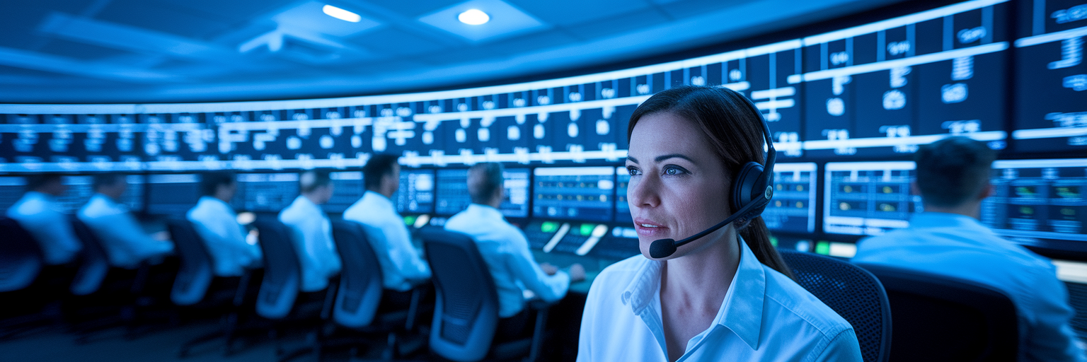 Operators in a utilities control room.