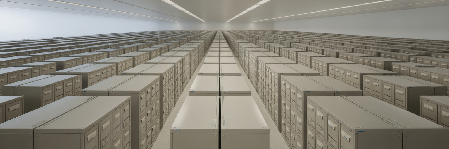 High-volume record storage room.
