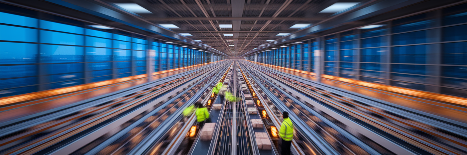Large-scale automated logistics hub operations.