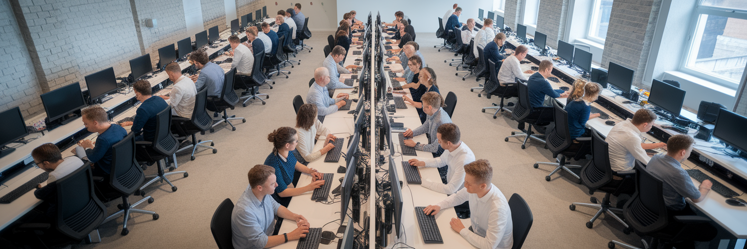 Busy financial services operations centre.