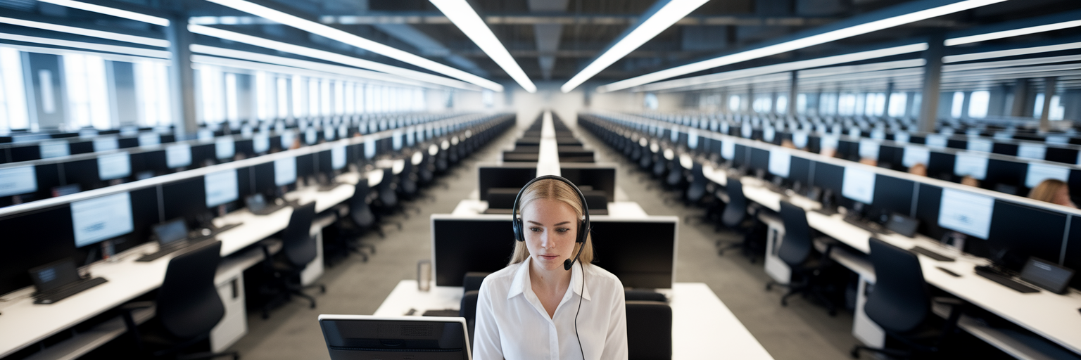 Agent working in a large UK service centre.
