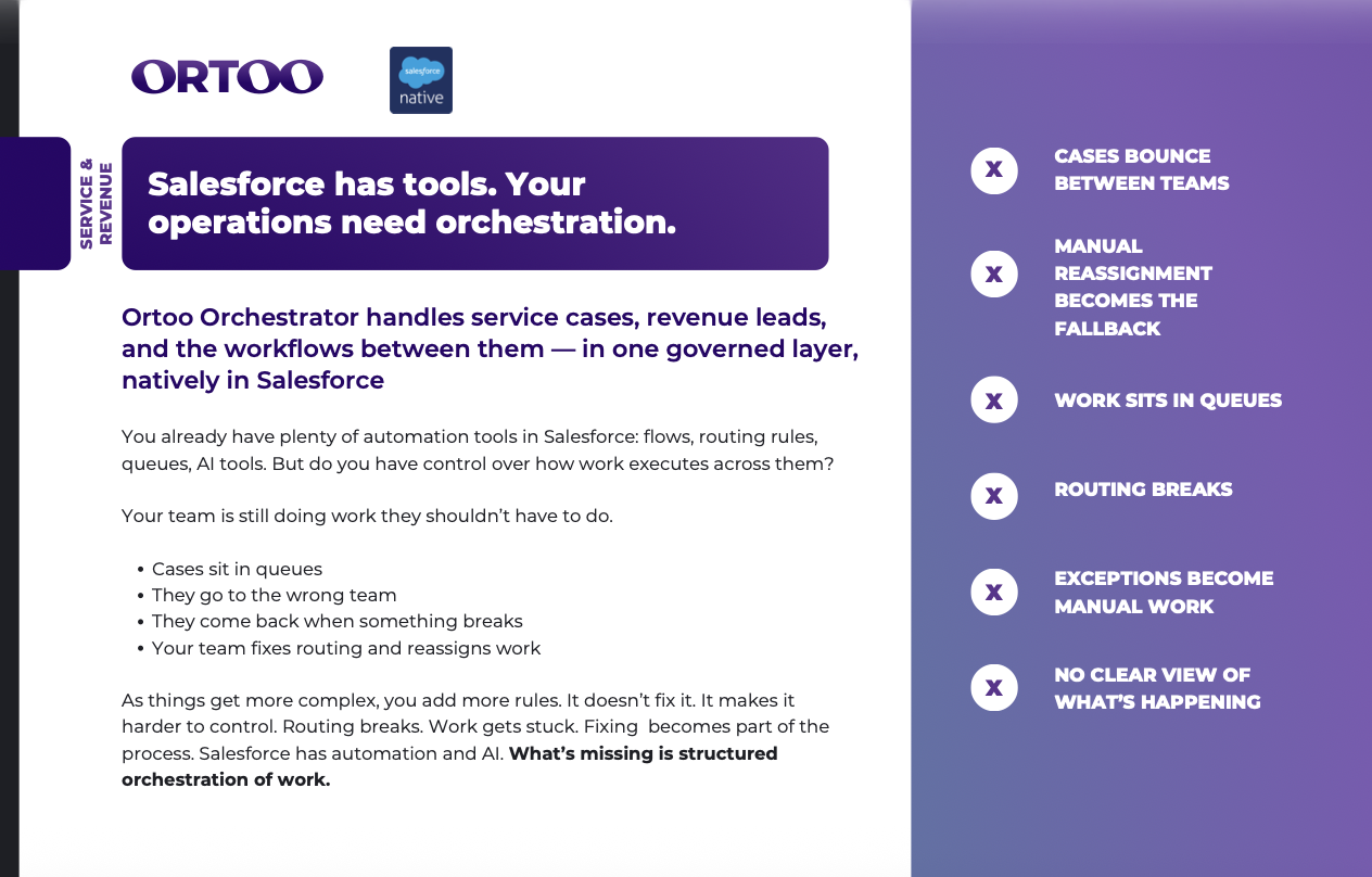 Ortoo Orchestrator for Service and Revenue Workflows